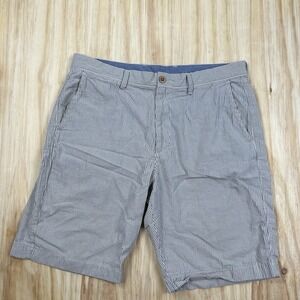 J. Crew Factory Men’s Blue and White Pinstripe Flat Front Shorts